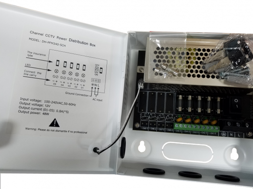 DAHUA PFM3405CH- DISTRIBUIDOR DE ENERGIA 5 CANALES 12 VDC/ 4 AMP-Energía-DAHUA-TVN400056-Bsai Seguridad & Controles