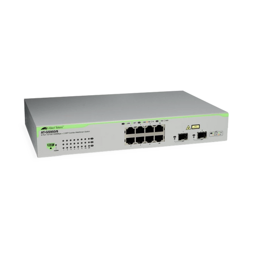SWITCH WEBSMART CON 8 PORT 10/100/1000TX, 2 X 100/1000 SFP (ECO VERSION)-Networking-ALLIED TELESIS-AT-GS950/8-10-Bsai Seguridad & Controles