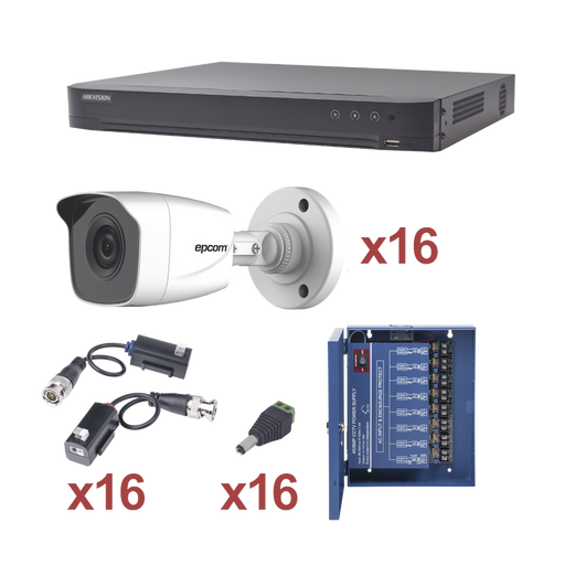 KH1080P16BW-KIT 16 CÁMARAS DE SEGURIDAD SISTEMA HIKVISION TURBOHD 1080P-Kits Cámaras de Seguridad-HIKVISION-KH1080P16BW-Bsai Seguridad & Controles