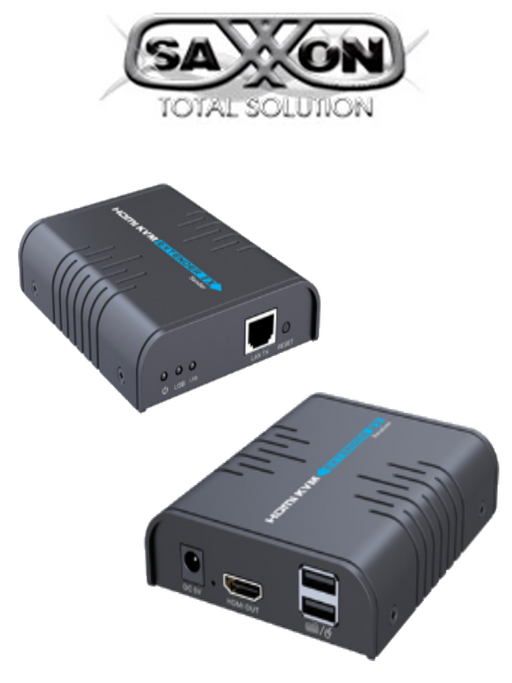 SAXXON LKV373KVM- KIT EXTENSOR HDMI KVM SOBRE IP/ PUNTO A PUNTO/ RESOLUCION 1080P/ HASTA 120 METROS/ CAT 5E/ 6/ 30 HZ / 2 PUERTOS USB 2.0 / TECLADO / RATON / 5 VCD / PLUG AND PLAY-Accesorios Videovigilancia-SAXXON-TVT525005-Bsai Seguridad & Controles