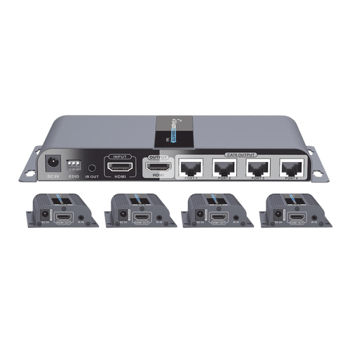 KIT COMPLETO DISTRIBUIDOR HDMI 1 X 4-Accesorios Videovigilancia-EPCOM TITANIUM-TT714PRO-Bsai Seguridad & Controles