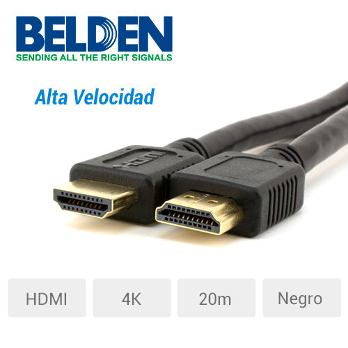 CABLE VIDEO HDMI BELDEN HDE020MB ALTA VELOCIDAD, 4K, 20 MTR NEGR-Cableado-BELDEN-HDE020MB-Bsai Seguridad & Controles